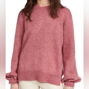 NWT 3.1 PHILLIP LIM Lofty Alpaca Blend Shirred Cuff Sweater In Dusty Coral